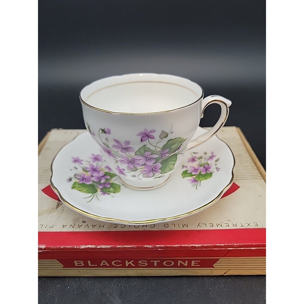 Vintage Duchess Bone China Violet Purple Flower Tea Cup Saucer Set Made England
